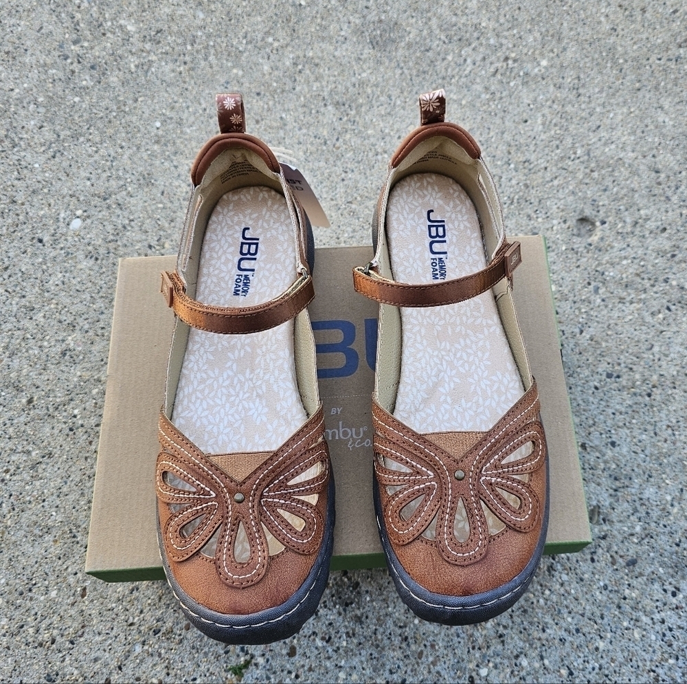 New Jambu Leather Memory Foam sandals women's size 7.5